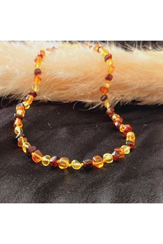 Doğal Taş KEHRİBAR KOLYE