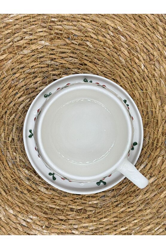 Seramik El Yapımı Altlıklı Kupa Fincan Seti