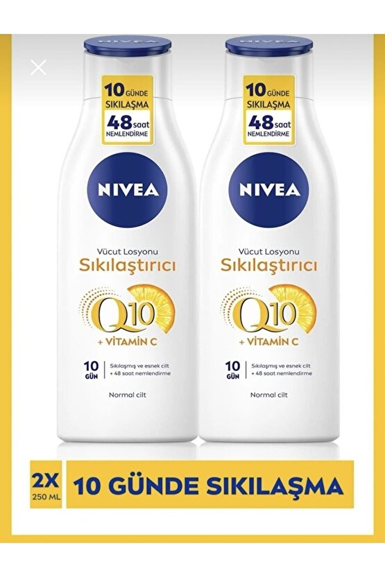 Sıkılaştırıcı Vücut Losyonu Q10 Vitamin C 250 ml 48 Saat Nemlendirme 2 Adet