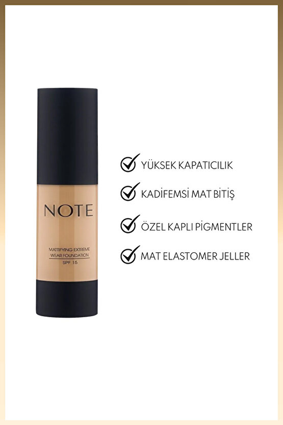 Mattifying Extreme Wear Spf 15 Yoğun Kapatıcı Mat Bitişli Fondöten - 04 Sand