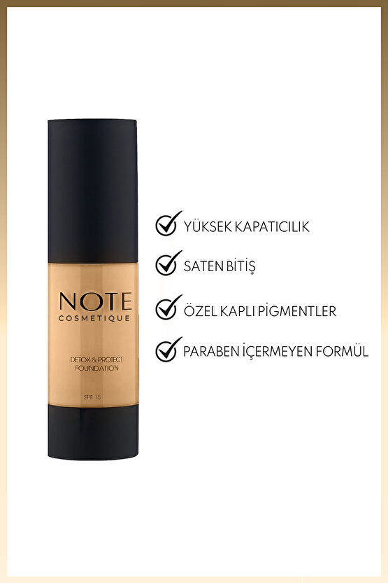 Detox & Protect Foundation Spf 15 Yoğun Kapatıcı Saten Bitişli Fondöten - 04 Sand