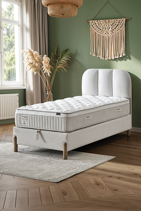 Bohem Prime Tek Kişilik Uyku Seti – Pocket Yaylı Yatak, Sandıklı Baza, Başlık 3 lü Set