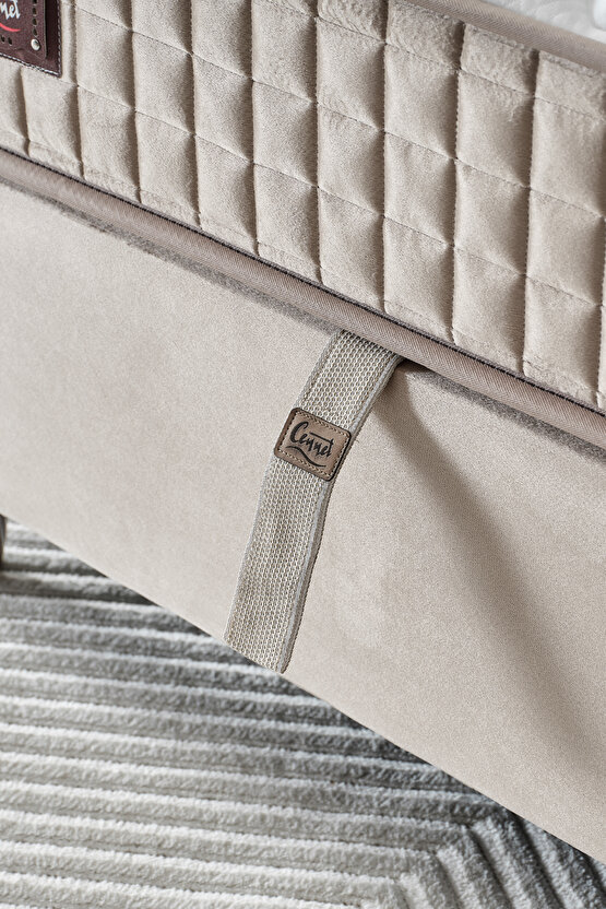 Manolya Serisi Tek Kişilik Sandıklı Baza ve Başlık + Full Ortopedik Paket Yaylı Yatak Takımı 3 lü Se