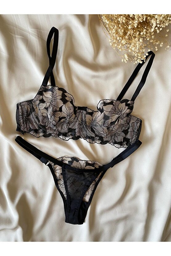 Siyah Dantel Sütyen takımı