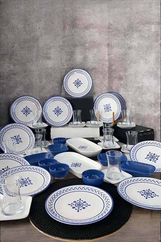 Alaçatı 46 Parça 12 Kişilik Kahvaltı Takımı