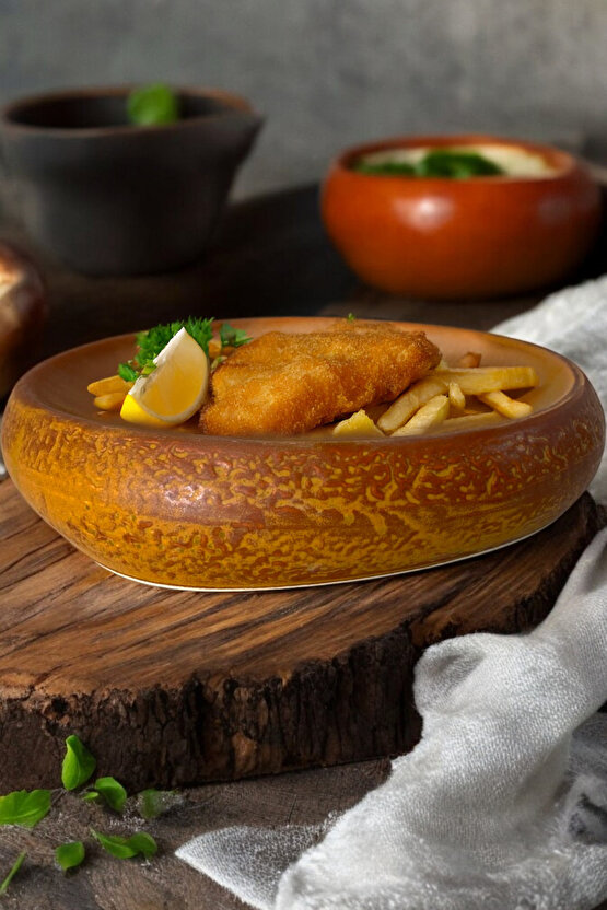 Plume Porselen 25cm Düz Servis Sunum Tabağı