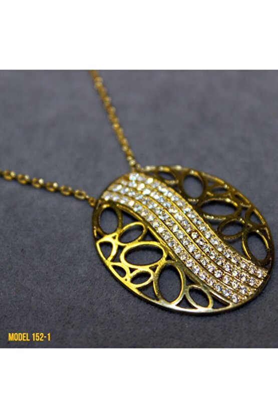 Kadın Gold Osmanlı Motif Oval Kolye