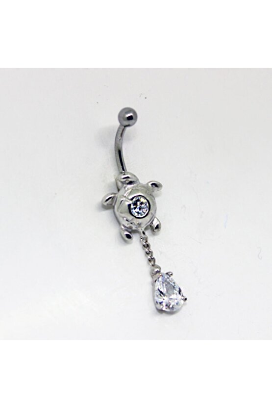 Kadın Gümüş Sallantılı Kaplumbağa Piercing