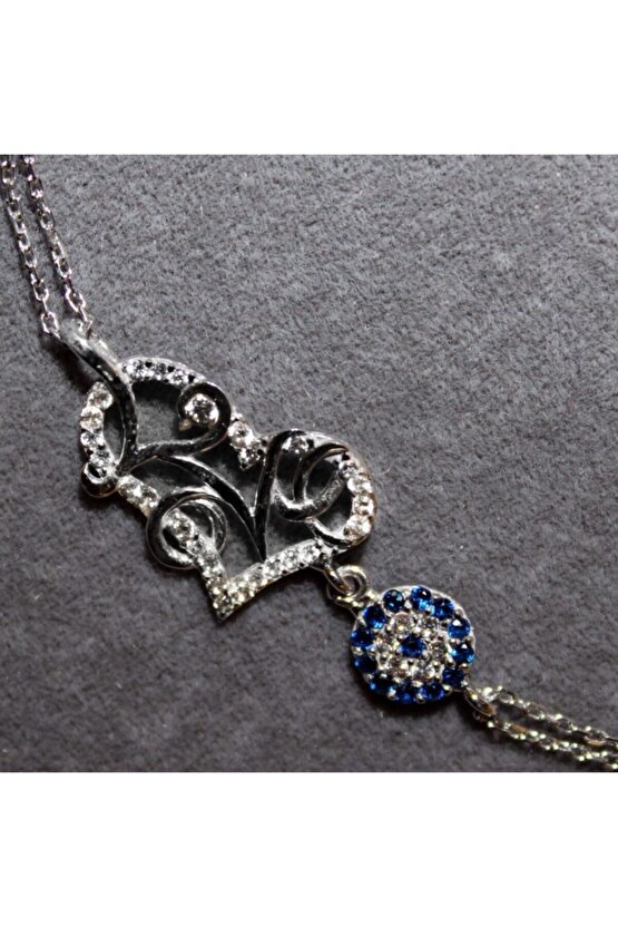 Taşlı Love Kalp Bileklik