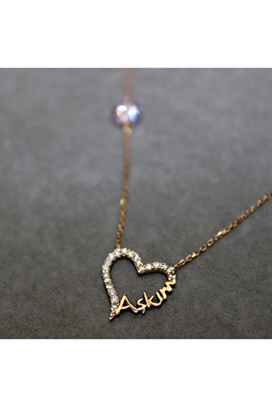 Taşlı Aşkım Kalp Kolye