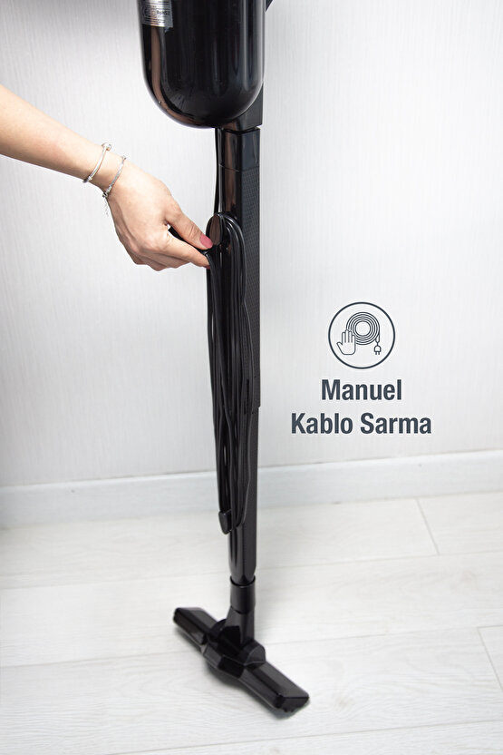 Pratıc-S P1200 Toz Torbasız Dikey Süpürge Siyah