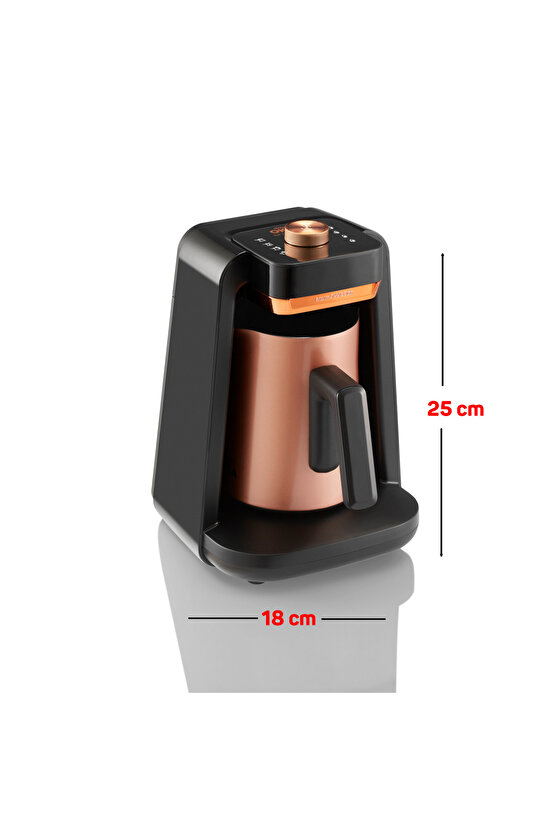Okka Rich Spin Pro Çelik Cezveli Közde Sütlü Türk Kahve Makinesi 5 Fincan Kapasiteli Bakır - OK0020