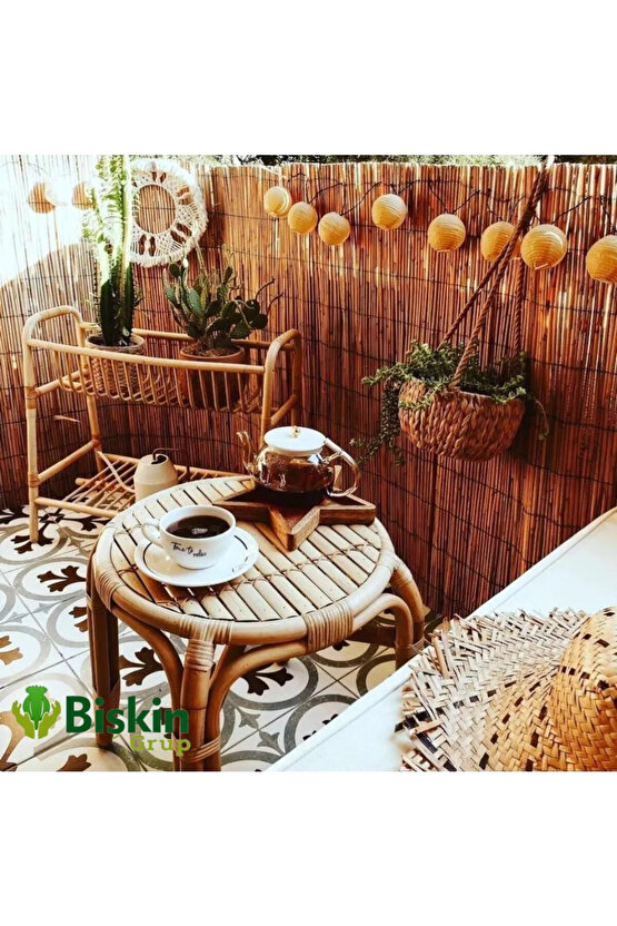 1x3 M.misina Ipli Doğal Bambu Kamış Çit,bahçe Çiti,balon Çiti,hasır Çit, Gölgelik