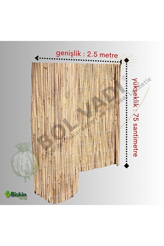 75cm X 250cm Afyonkarahisardan Misina Ipli Doğal Bambu Kamış Çit,bahçe Çiti,hasır Çit, Gölgelik