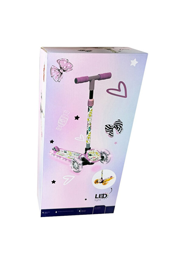 Yüksekliği Ayarlanabilen (67-73 Cm) Led Işıklı 3 Tekerli Scooter (Kask Dahil Değildir)