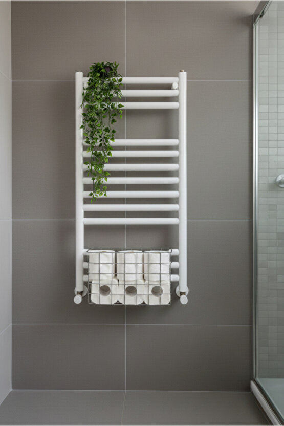 Asılabilir Havlupan Düzenleyici Banyo Havluluk Kurutma Sepeti Tuvalet Kağıdı Organizeri Krom