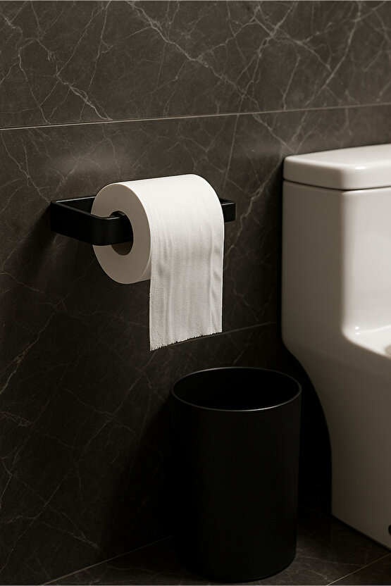 Yapışkanlı Lüks Tasarım Lamalı Tuvalet Kağıtlığı - Modern Banyo Kağıt Havluluk - Delmeden Montaj