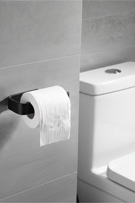 Yapışkanlı Lüks Tasarım Lamalı Tuvalet Kağıtlığı - Modern Banyo Kağıt Havluluk - Delmeden Montaj