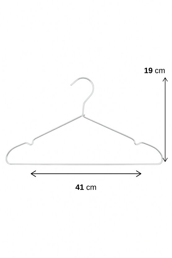 6lı Paslanmaz Metal Kıyafet ve Elbise Askısı Tel askı