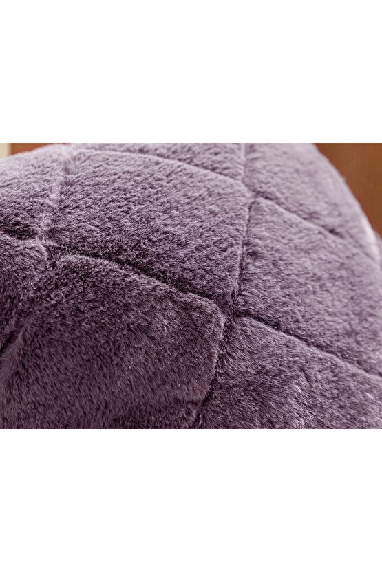 Soft Touch Rabbit Peluş Kırlent Kılıfı 45x45 Cm Mürdüm