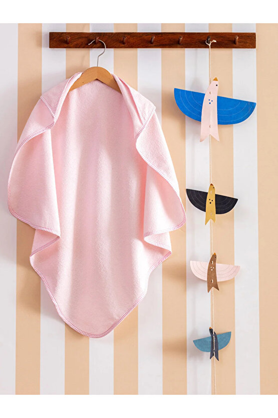 Nakışlı Pamuklu Bebek Banyo Havlusu 75x75 Cm