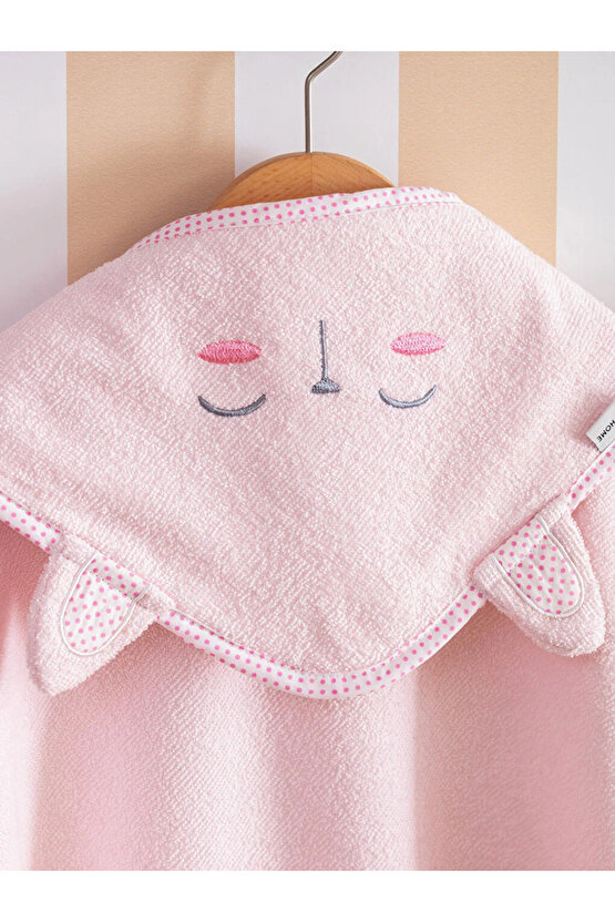 Nakışlı Pamuklu Bebek Banyo Havlusu 75x75 Cm