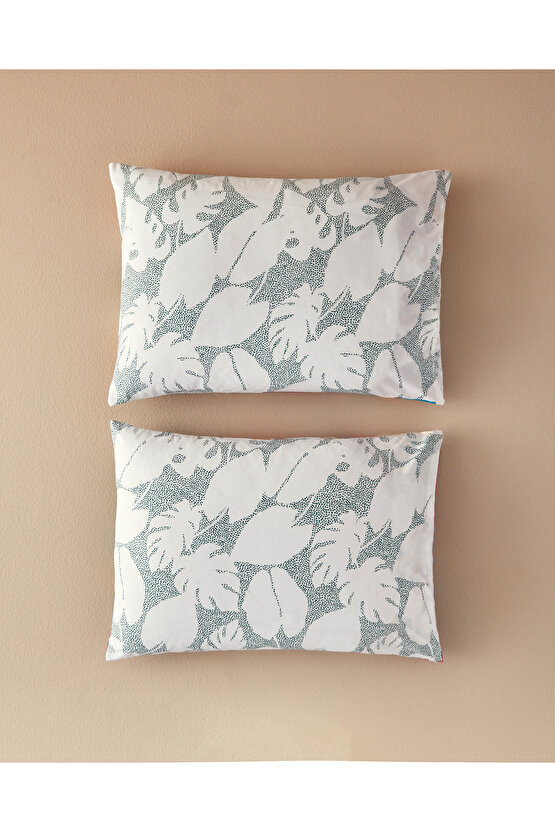 Leaf Jungle 2Li Yastık Kılıfı Fuşya