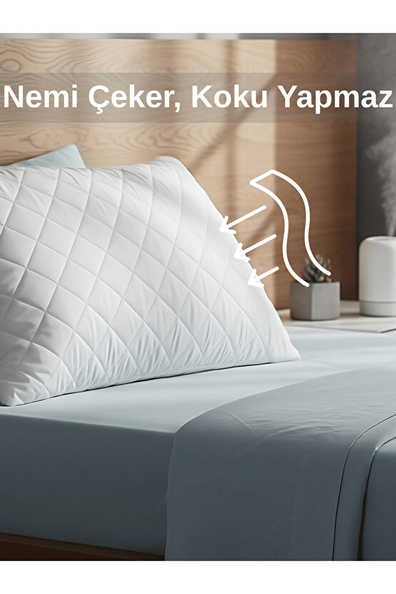 2Li 800 GR Klimalı Mikrofiber Kapitone Yastık Yumuşak Antialerjik Makine Yıkanabilir Desenli 50x70