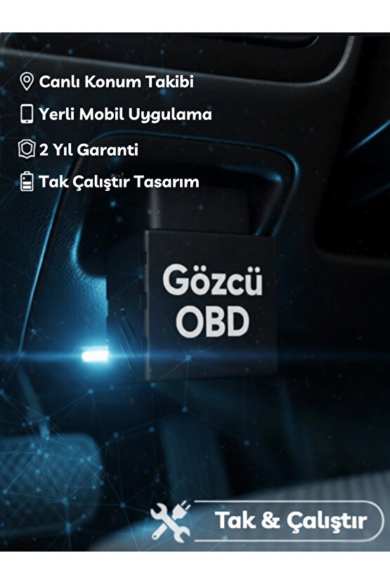 OBD Girişi Araç GPS Takip Cihazı Uyumlu Sistemi Anlık Konum Geçmişe Dönük Konum Takibi Geofence
