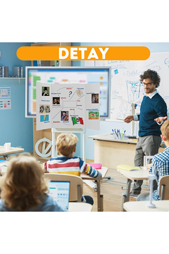 3lü Katlanabilir Proje Sunum Kartonu Standı A4 Hediyeli Kesilebilir Dayanıklı Ev Iş Ofis Okul 40x60