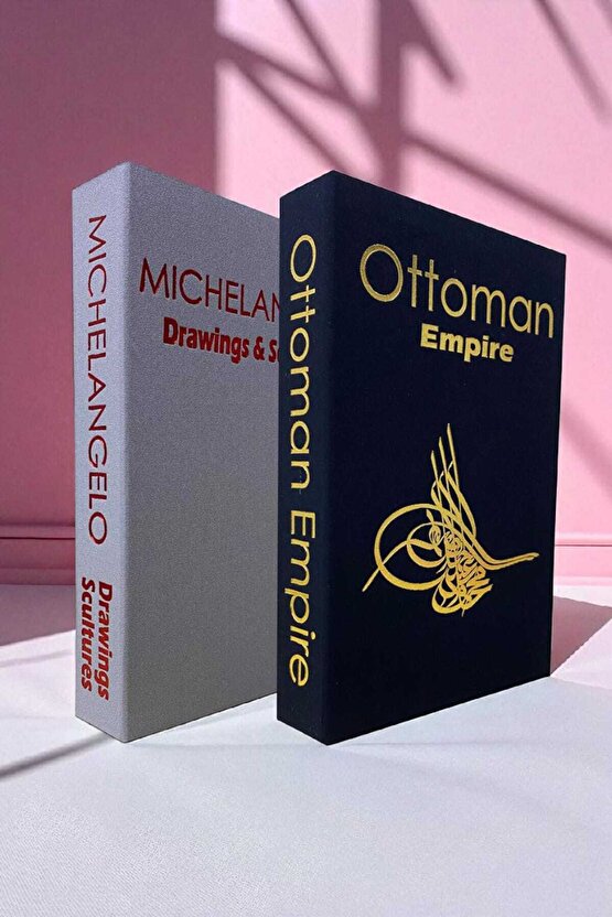 2’li Kumaş Kaplı Kitap Görünümlü Dekoratif Kutu | Hediye & Takı Kutusu