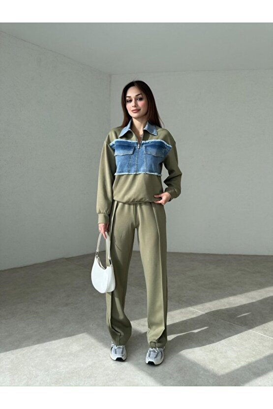 Kadın Kot Detaylı Takım