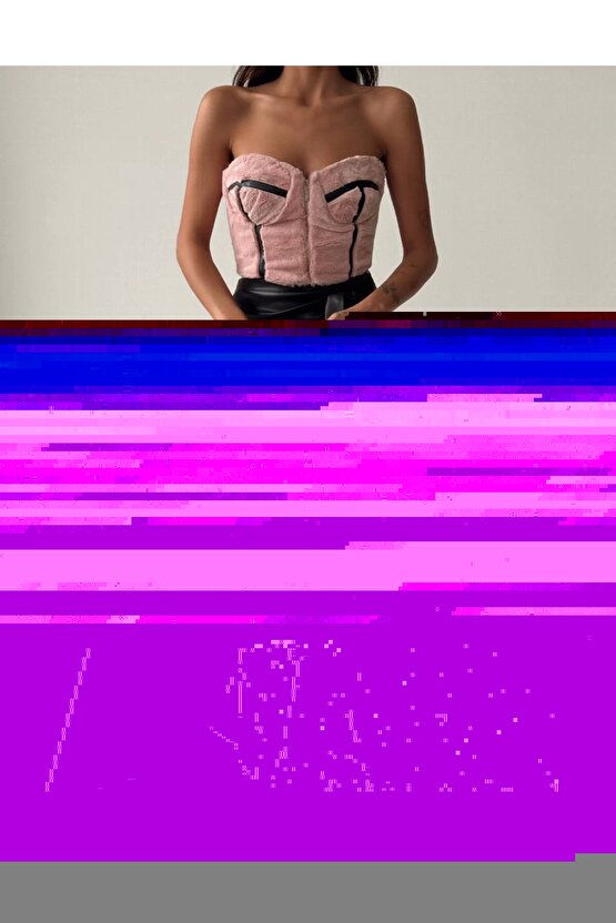 PELUŞ CROP DERİ ETEK 2 Lİ TAKIM