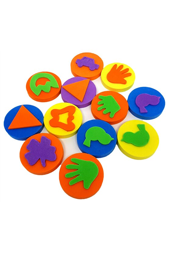 Parmak Boyası Ponpon Sünger Tampon Fırça Küp Eva Baskı Sünger Baskı