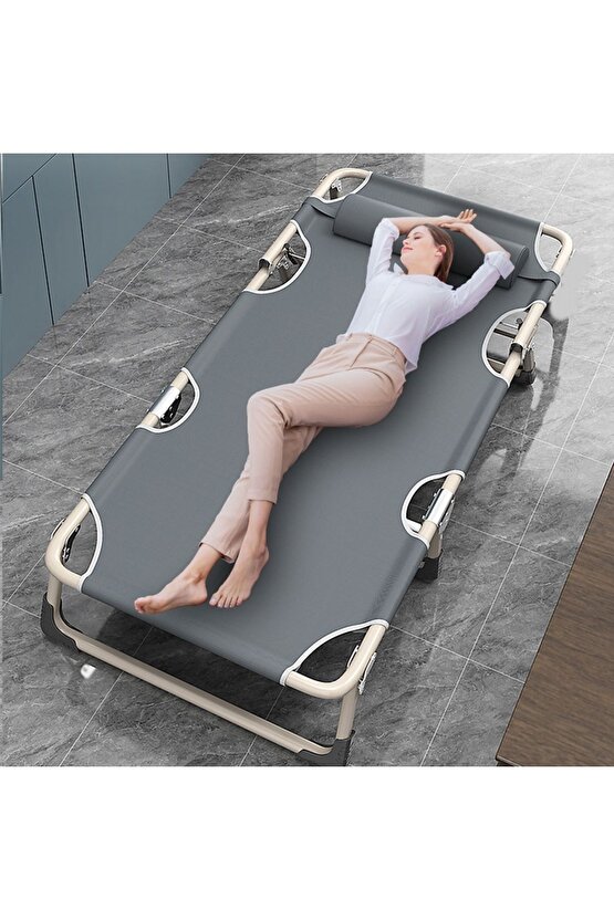 Minderli Şezlong Katlanır Şezlong Plaj Şezlongu, Portatif Kamp Ve Bahçe Şezlongu Dinlenme Koltuğu