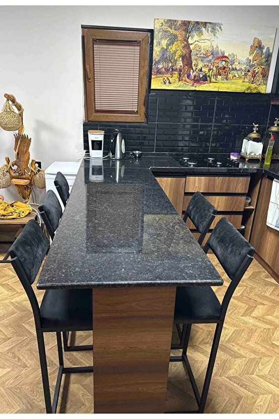 Bar Sandalyesi Bar Taburesi Siyah Metal Mutfak Sandalyesi Otel Cafe Sandalyesi Siyah