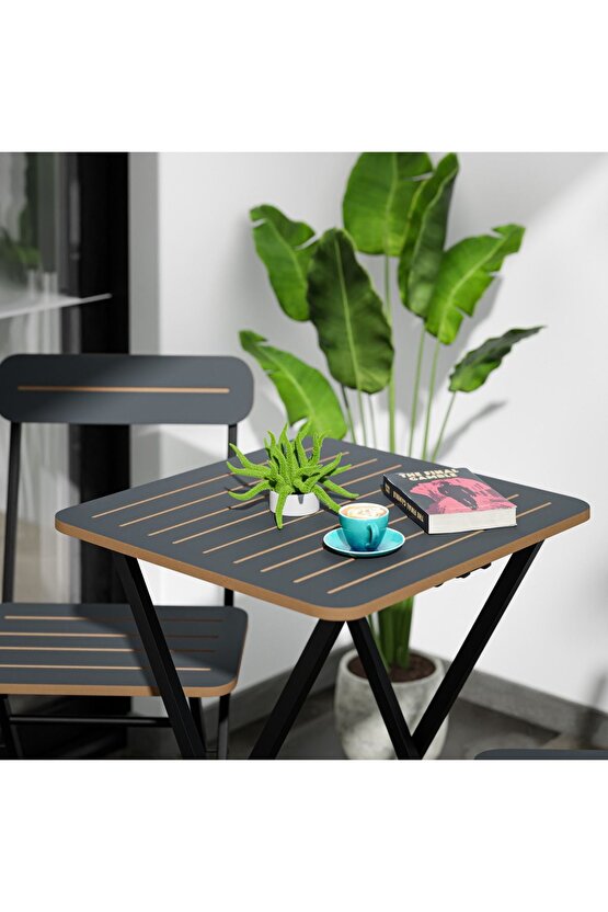 Bahçe Masa Sandalye Bistro Takım Füme 1394