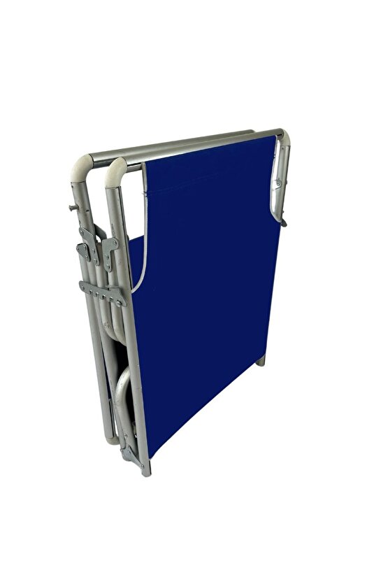 Katlanır Alüminyum Şezlong Kademeli Kamp Yatağı Mavi 1288