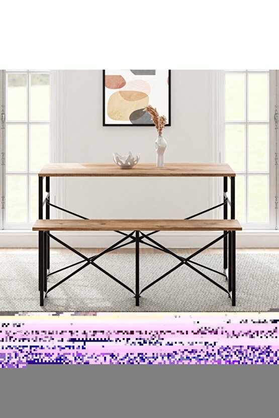 Masa Takımı Bench Bank Masa Seti 120x60 Masa Mutfak Masası Yemek Masası 1228