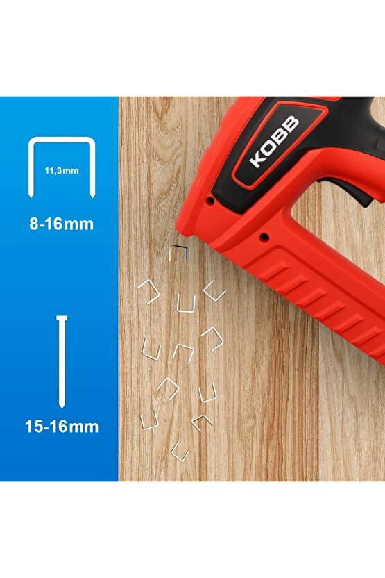 KBZ200 8-16mm Zımba ve 15-16mm Profesyonel Çivi Çakma Makinesi + 3000 adet Yedek Zımba ve Çivi