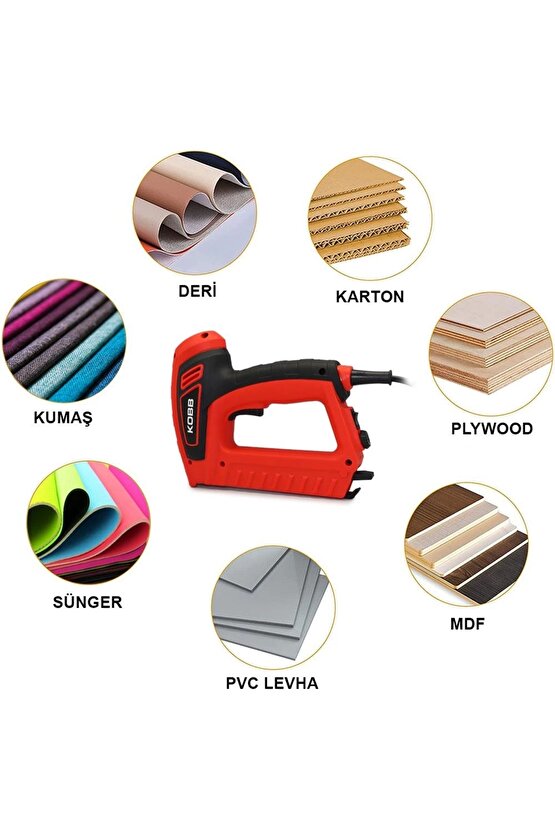 KBZ200 8-16mm Zımba ve 15-16mm Profesyonel Çivi Çakma Makinesi + 3000 adet Yedek Zımba ve Çivi