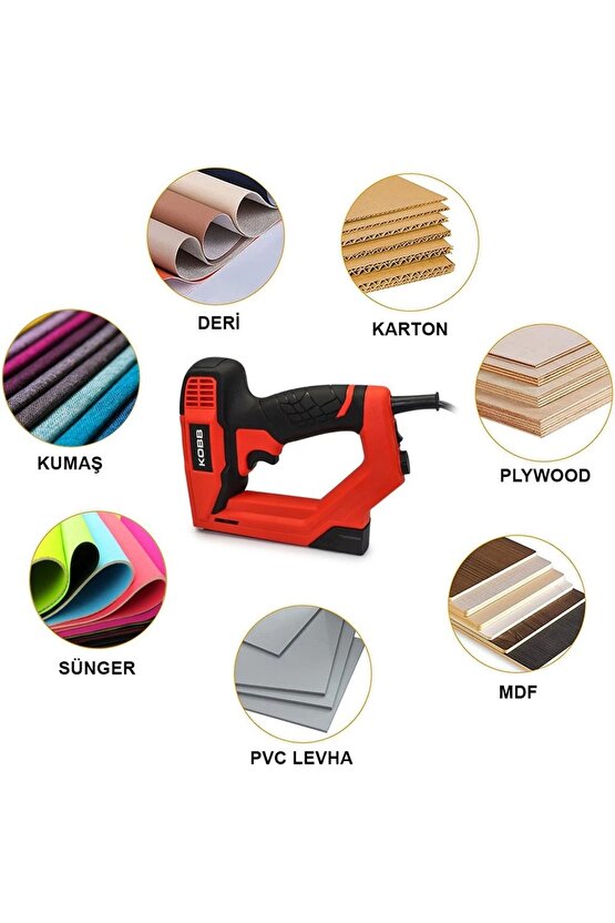 KBZ200B 8-16mm Zımba ve 15-16mm Profesyonel Çivi Çakma Makinesi + 3000 adet Yedek Zımba ve Çivi