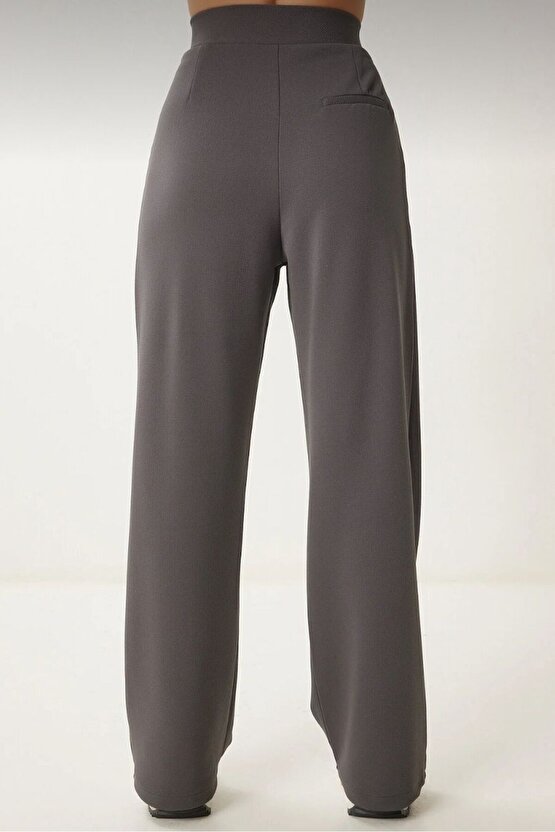 Kadın Yüksek Bel Likralı Palazzo Pantolon - Dökümlü Geniş Paça, Şık Ofis & Günlük Kombin Pantolon