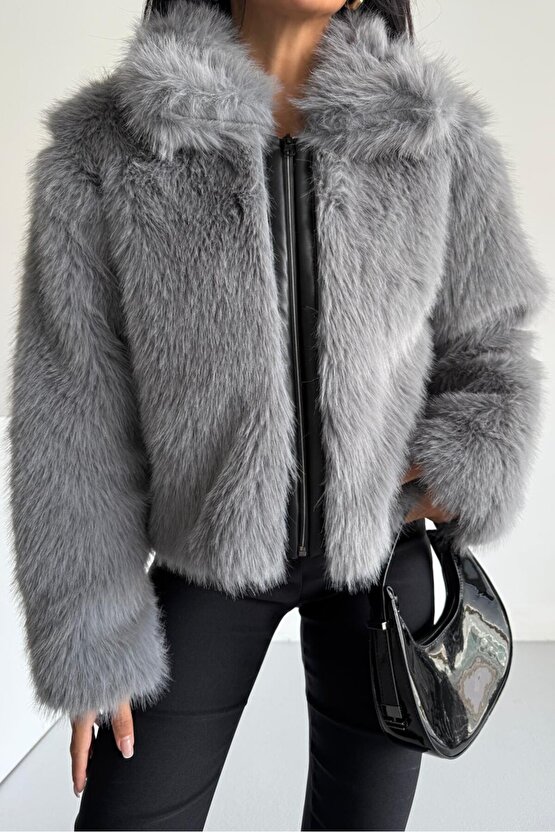 Yumuşak Dokunuşlu İçi Astarlı Fermuarlı Premium Kürk