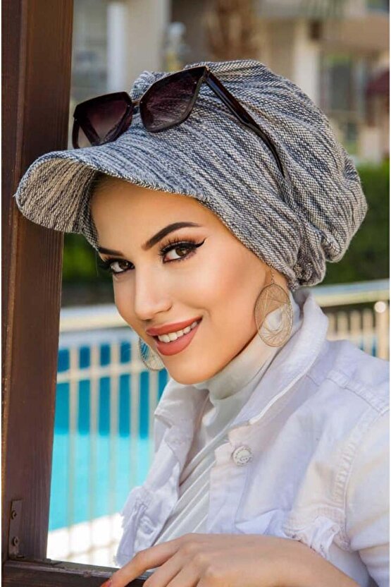 Kot Desen Tesettür Şapka Bone