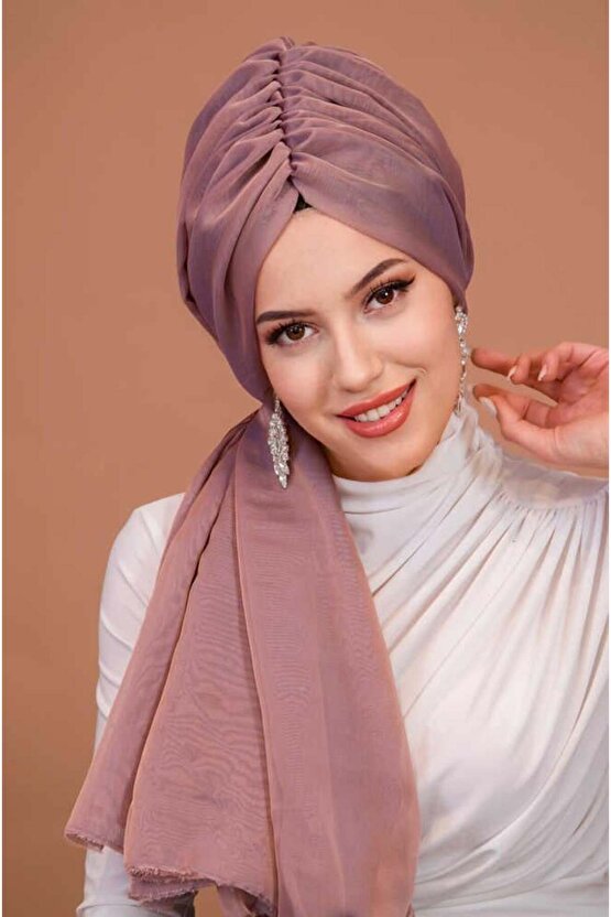 Pudra Janjan Şifon Tokalı Bone