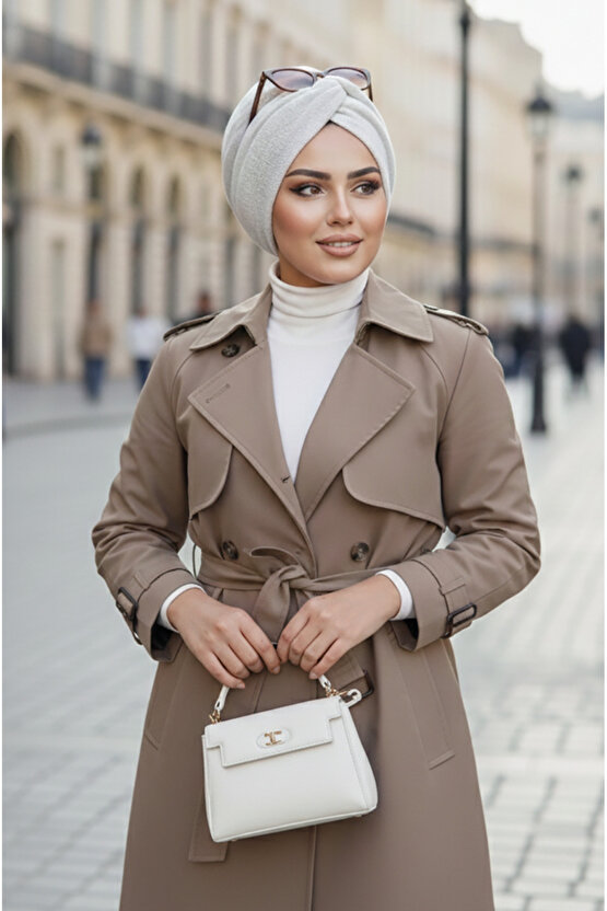 Beyaz Triko Kışlık Burgu Bone