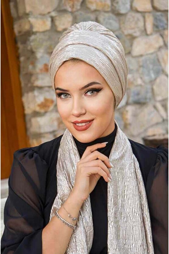 Rose Gold Piliseli Abiye Atkılı Bone