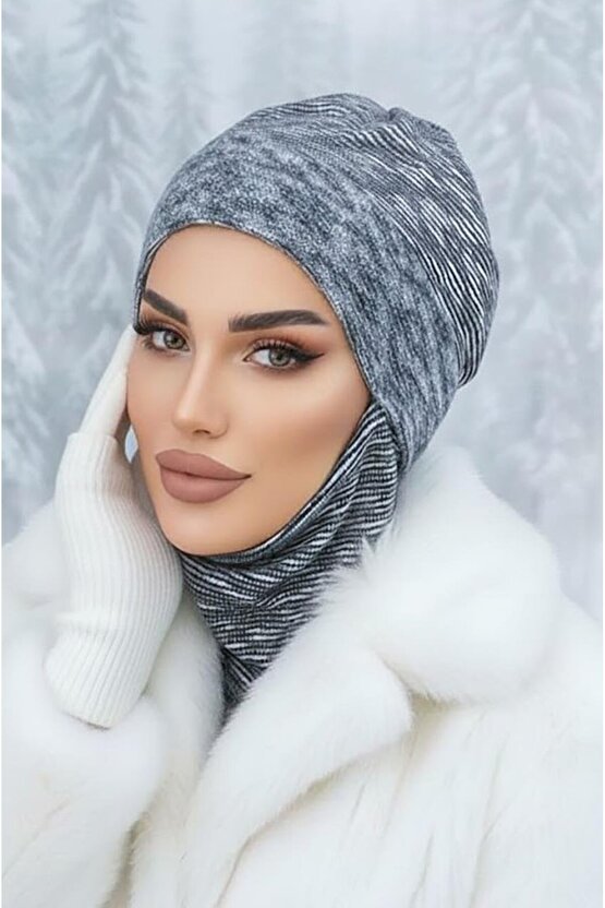 Lacivert Melanj Maskeli Bere