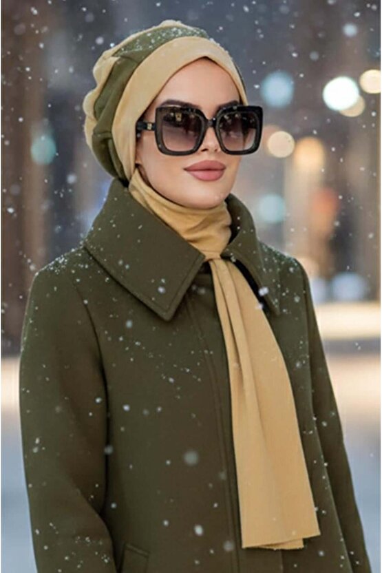 Dore Haki Garnili Tesettür Bere